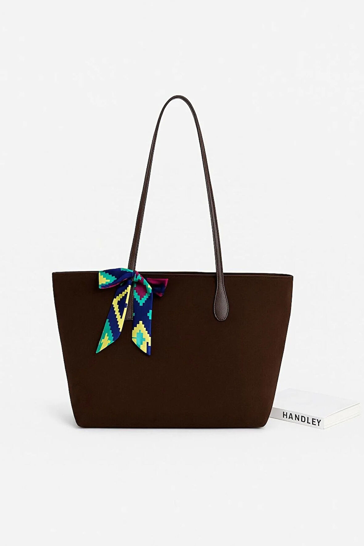 Lüks Süet Omuz Çantası Fular Detaylı