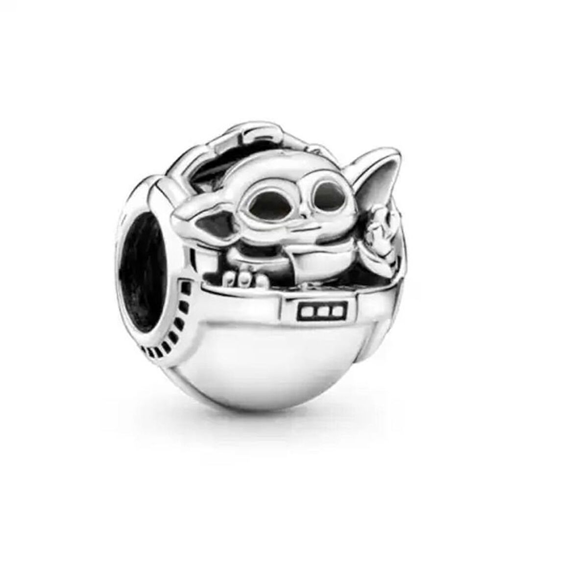 Gümüş s925 Damgalı Star Wars Grogu - Baby Yoda & Beşik Charm