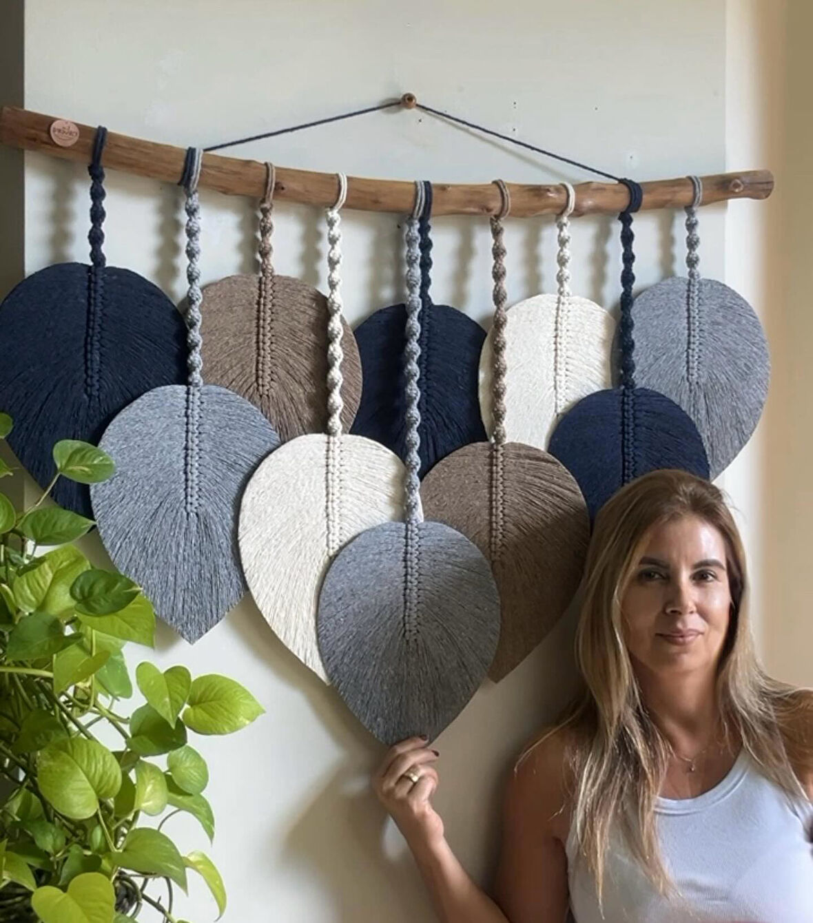 Makrome Dekoratif Duvar Süsü Yaprak Modelİ Şık Tasarım