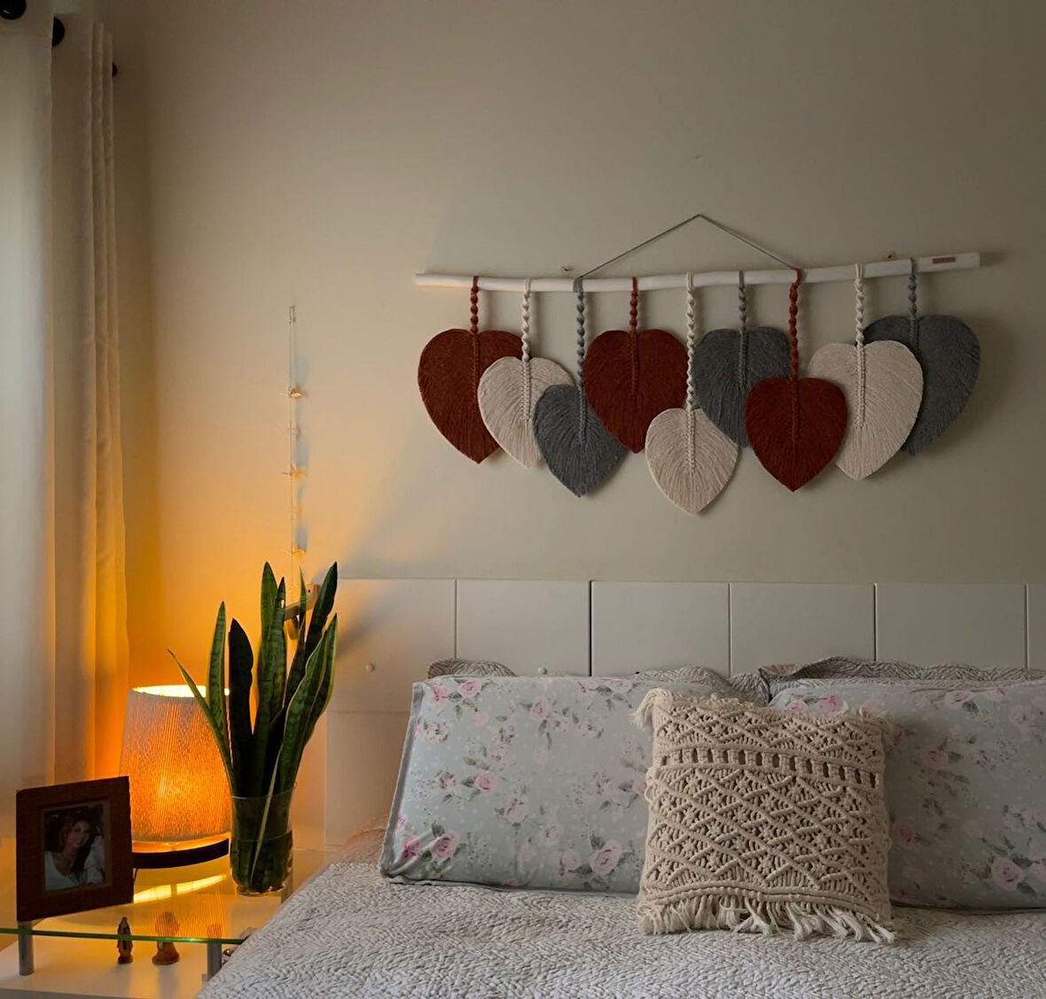 Makrome Dekoratif Duvar Süsü Yaprak Modelİ Şık Tasarım