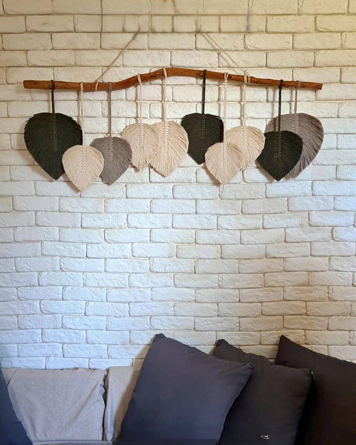 Makrome Dekoratif Duvar Süsü Yaprak Modelİ Şık Tasarım