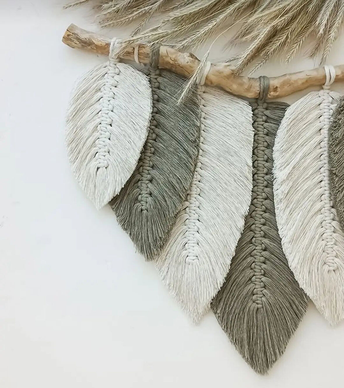 Makrome Dekoratif Duvar Süsü Yaprak Modelİ Şık Tasarım