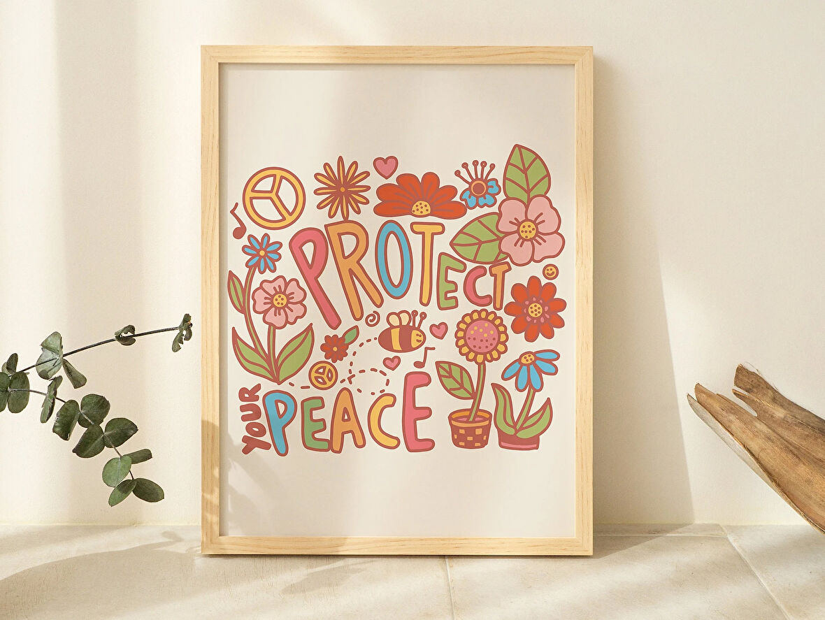 Retro Kır Çiçeği posteri, Pastel Karalamalar Baskısı, Çiçek Pazarı posteri, Çiçek baskısı