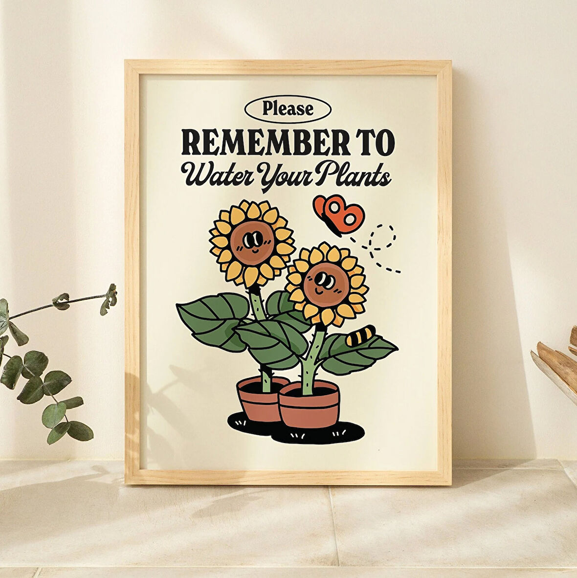 Retro Bitki Sözü Duvar Baskısı, Trend Poster, Bitki Annesi Baskıları, Nötr Yeşil Sanat Eseri