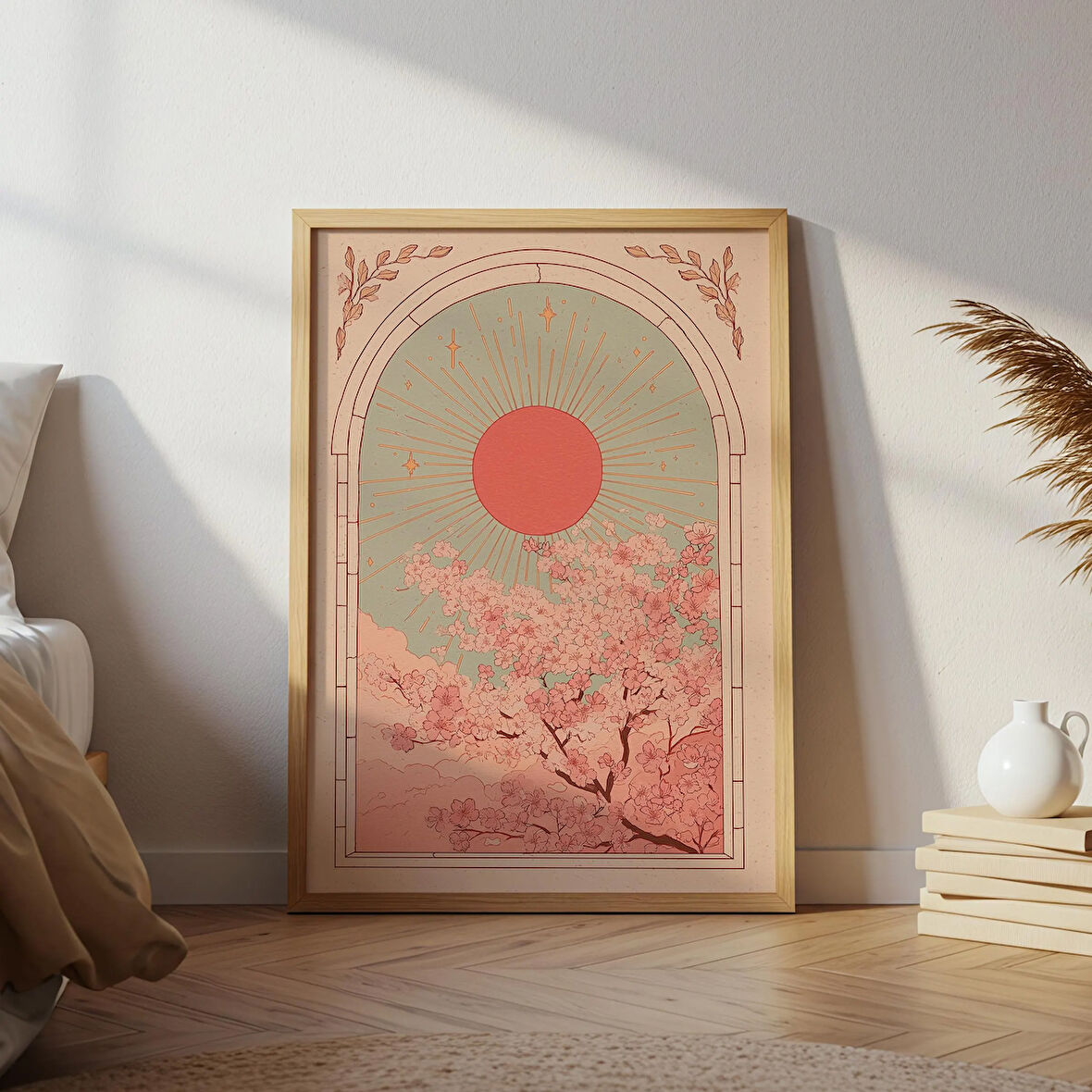 Kiraz Çiçeği Sanatı: Gün Doğumu Sakura Ağacı, Halk Sanatı (/)