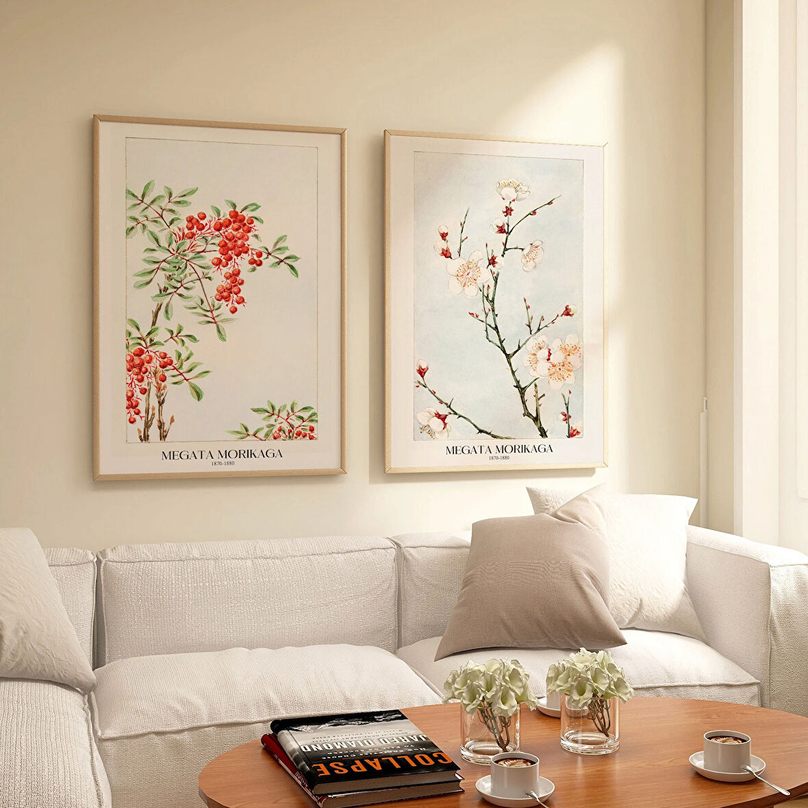 Japon Sanatı Çiçek Baskıları, Japonya, Japandi Duvar Sanatı