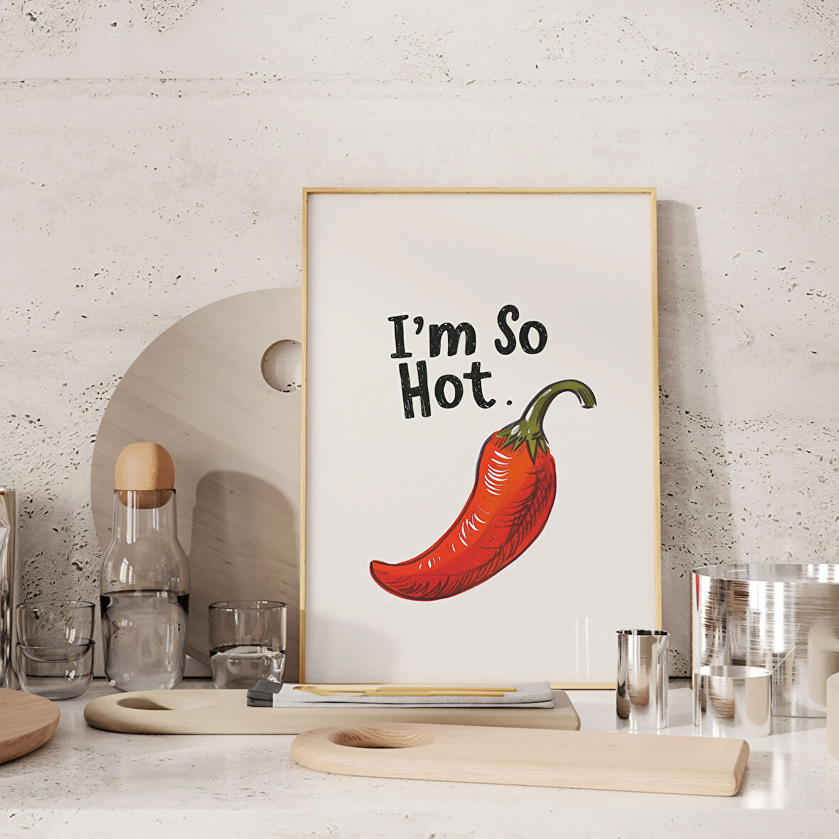 Kırmızı Biber Poster, Retro Mutfak Duvar Sanatı, Komik Mutfak, Mutfak Sanatı