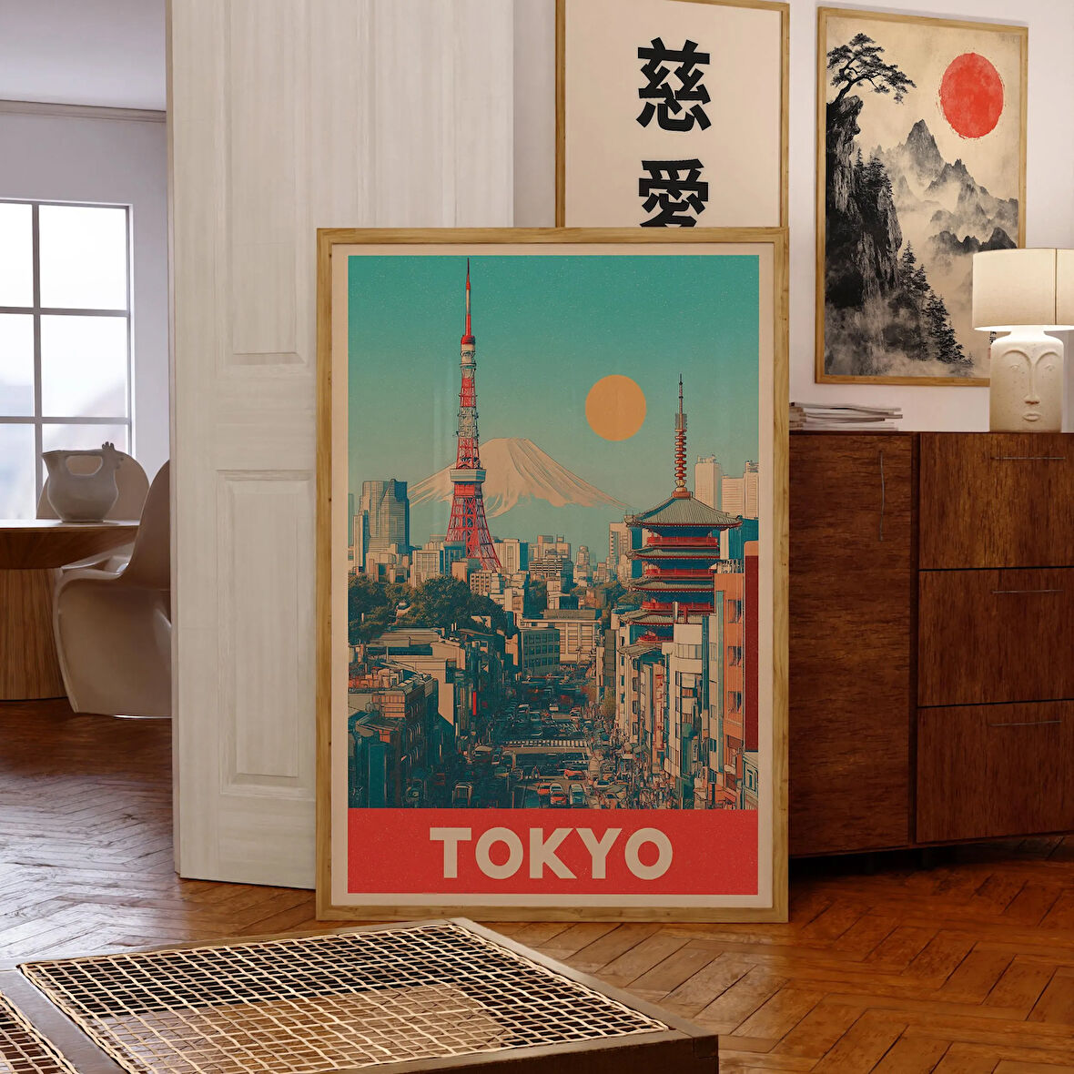 Retro Tokyo Seyahat Posteri: Japon Ufuk Çizgisi Sanatı ( & )