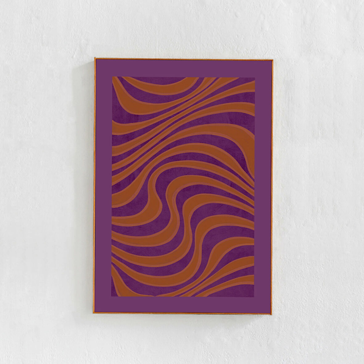 Sanat - Mor ve Turuncu Soyut Duvar Sanatı - 60'lar ve 70'ler 2K Tarzında Eklektik Ev Dekorasyonu Yüksek Çözünürlüklü Sanat