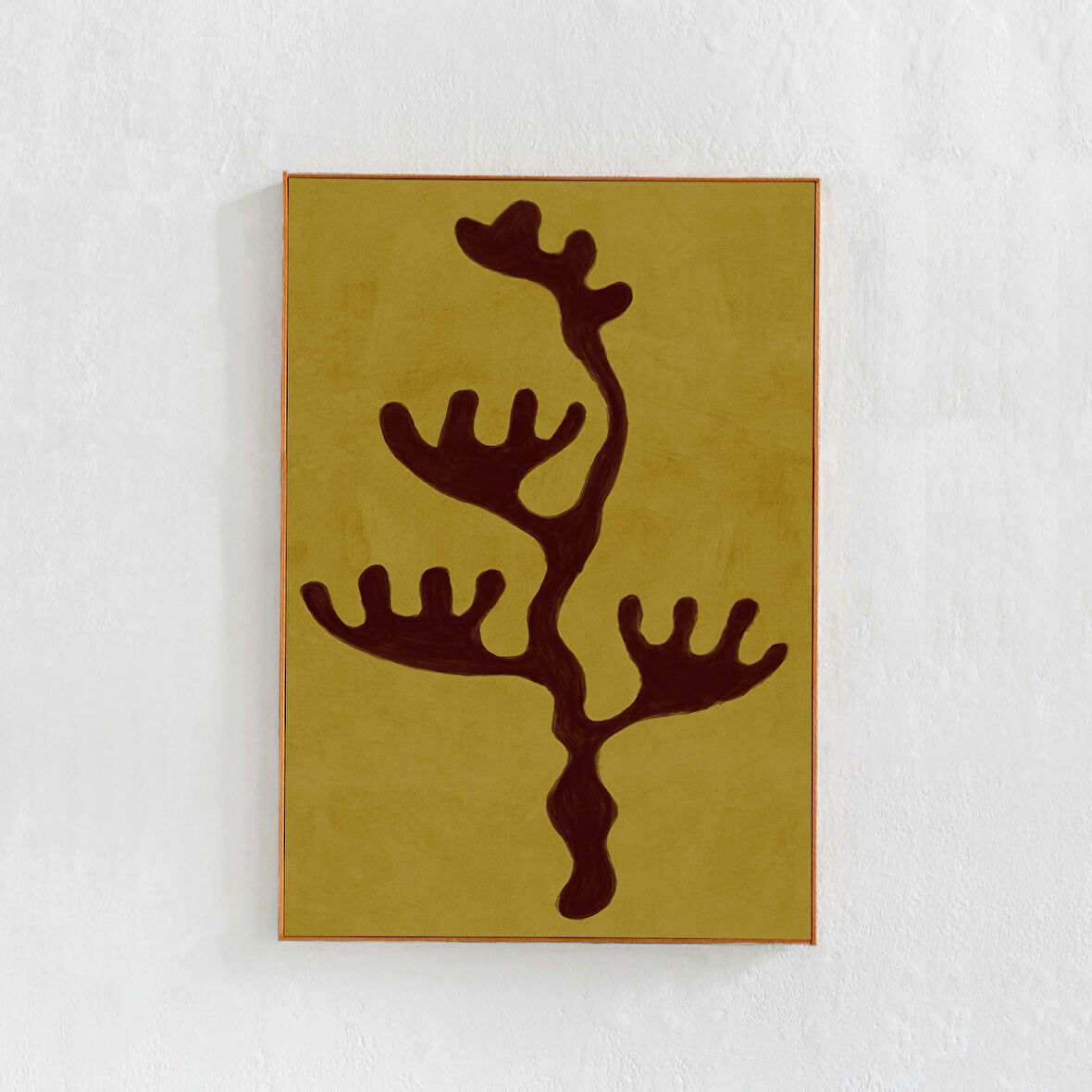 Kahverengi / Zeytin yeşili: Soyut Sanat, Orta Modern, Toprak Tonlarında Duvar Sanatı