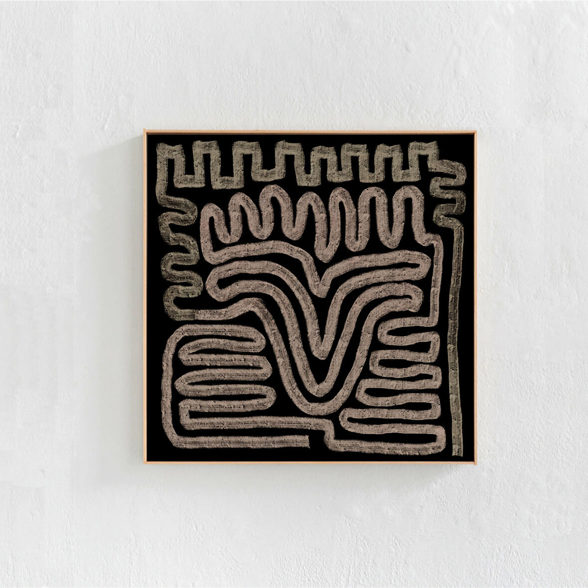 Soyut Kıvrımlı Çizgi Sanatı, Siyah ve Bej Sanatı