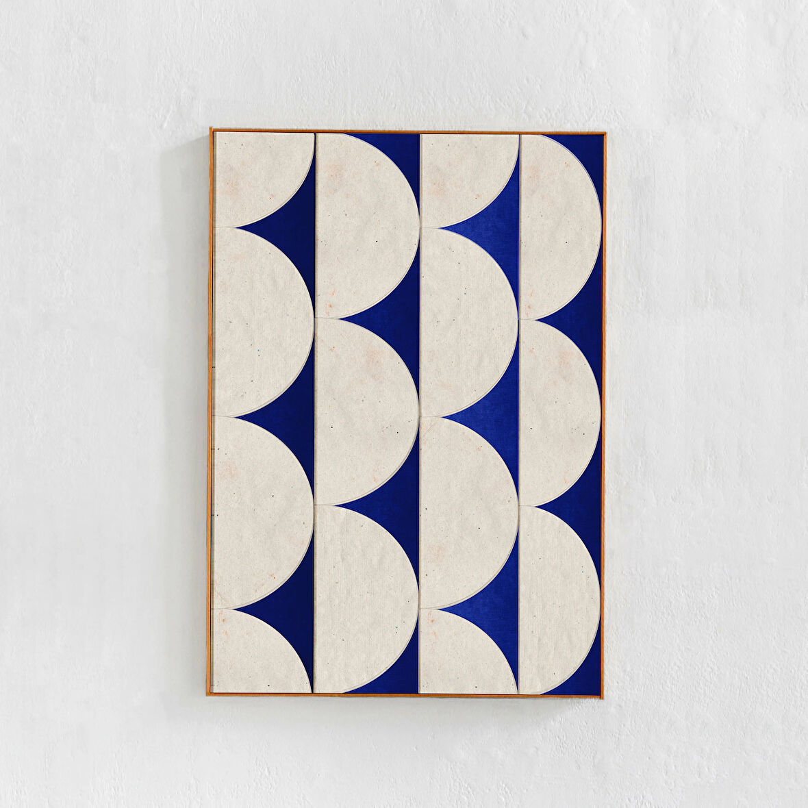 Ekstra Büyük Duvar Sanatı, Kobalt Mavisi Geometrik Sanat, Mavi Modern Sanat