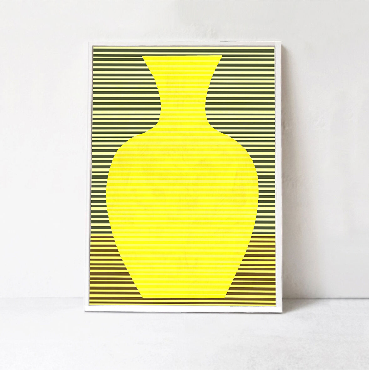Sarı Vazo Poster Sanatı: Galeri Duvar Sanatı. Renkli Sanat, Sarı Sanat Posteri Eklektik Ev Dekoru A1