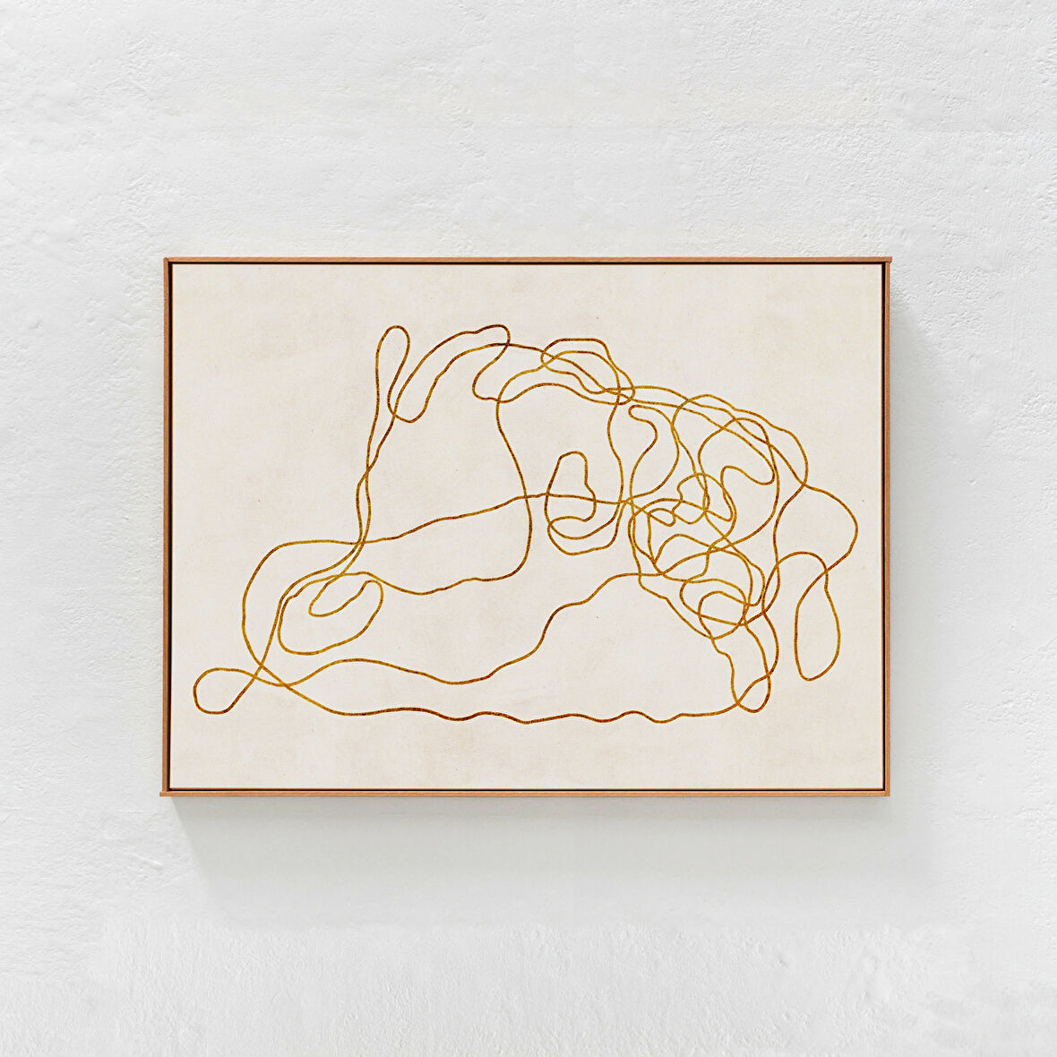 Soyut Çizgi Sanatı: Nötr tonlarda modern sanat eseri