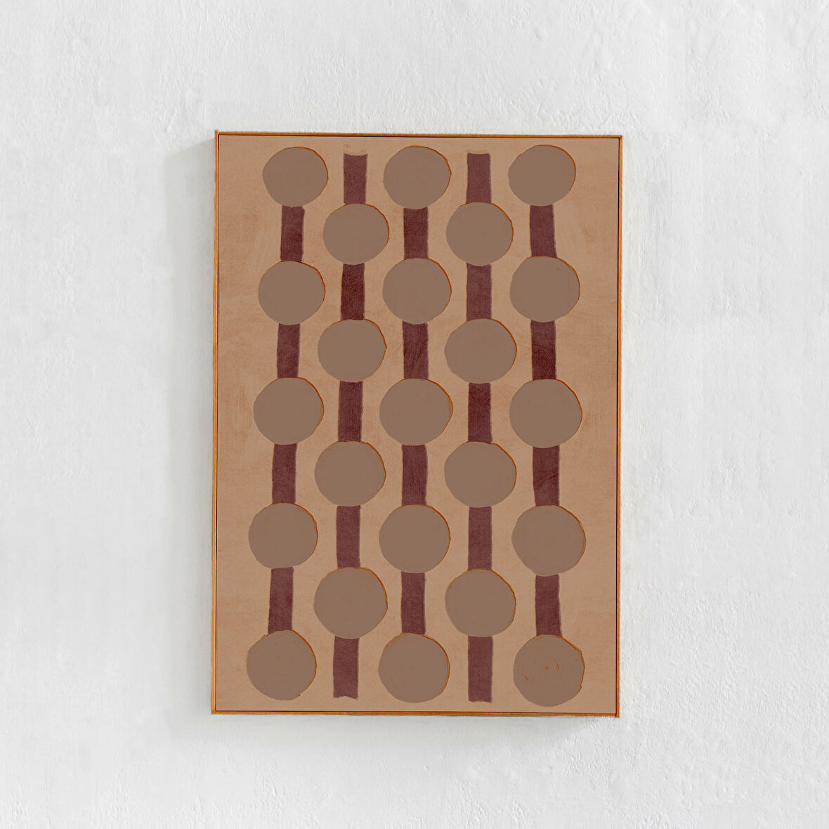 Bej ve kahverengi sanat: Sanat posteri. Toprak tonlarında geometrik desenler