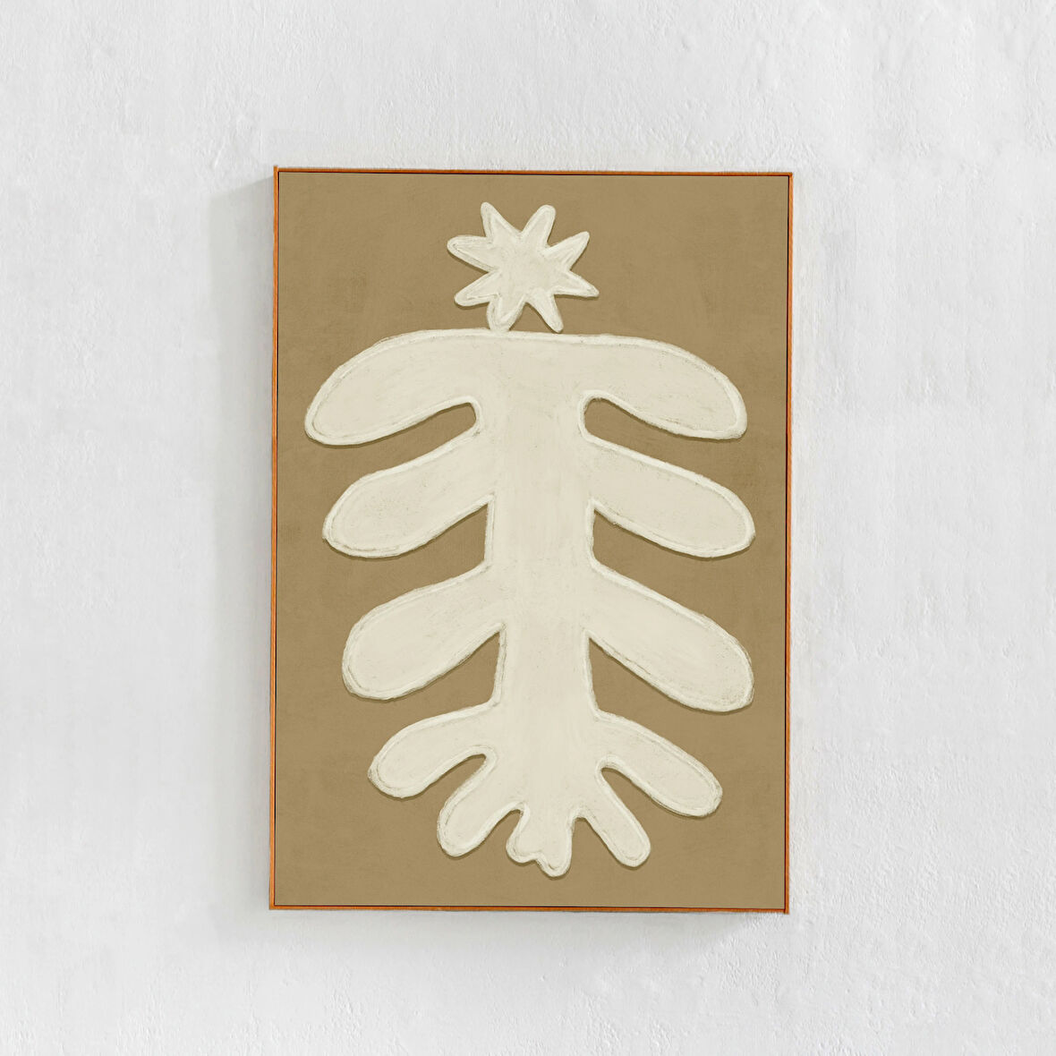 Nötr Noel Ev Dekorasyonu Poster Seti 2'li, Bej Duvar Sanatı: Ağaç Ren Geyiği Sanat Seti