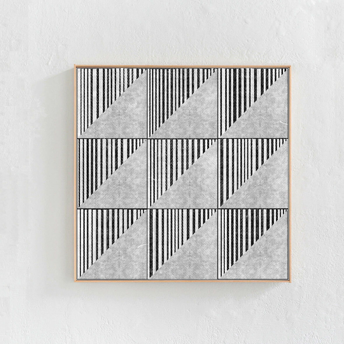Siyah Beyaz, Geometrik Duvar Sanatı, Orta Modern Geometrik Sanat Eseri