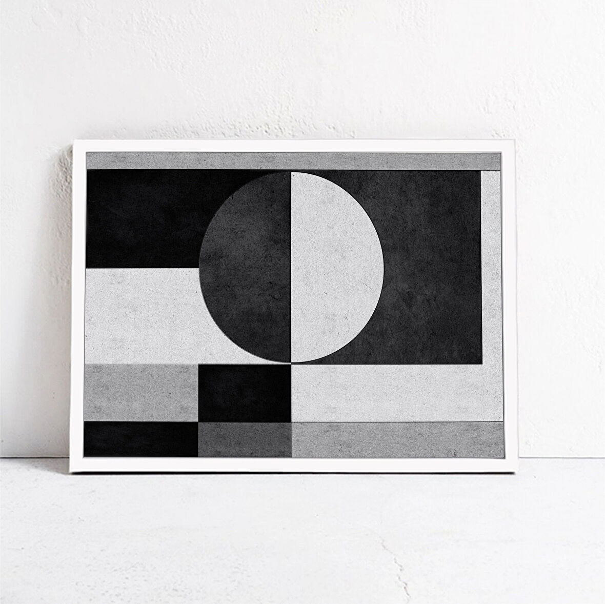 Siyah Beyaz Geometrik Duvar Sanatı, Çağdaş Soyut Poster