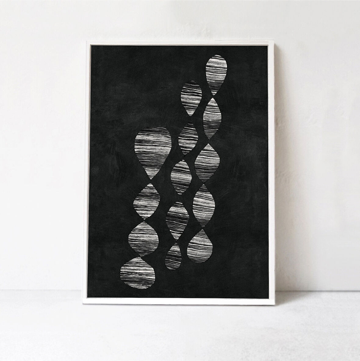 DROPS:, Siyah Beyaz Soyut Sanat, Büyük Sanat Eseri, Modern Sanat