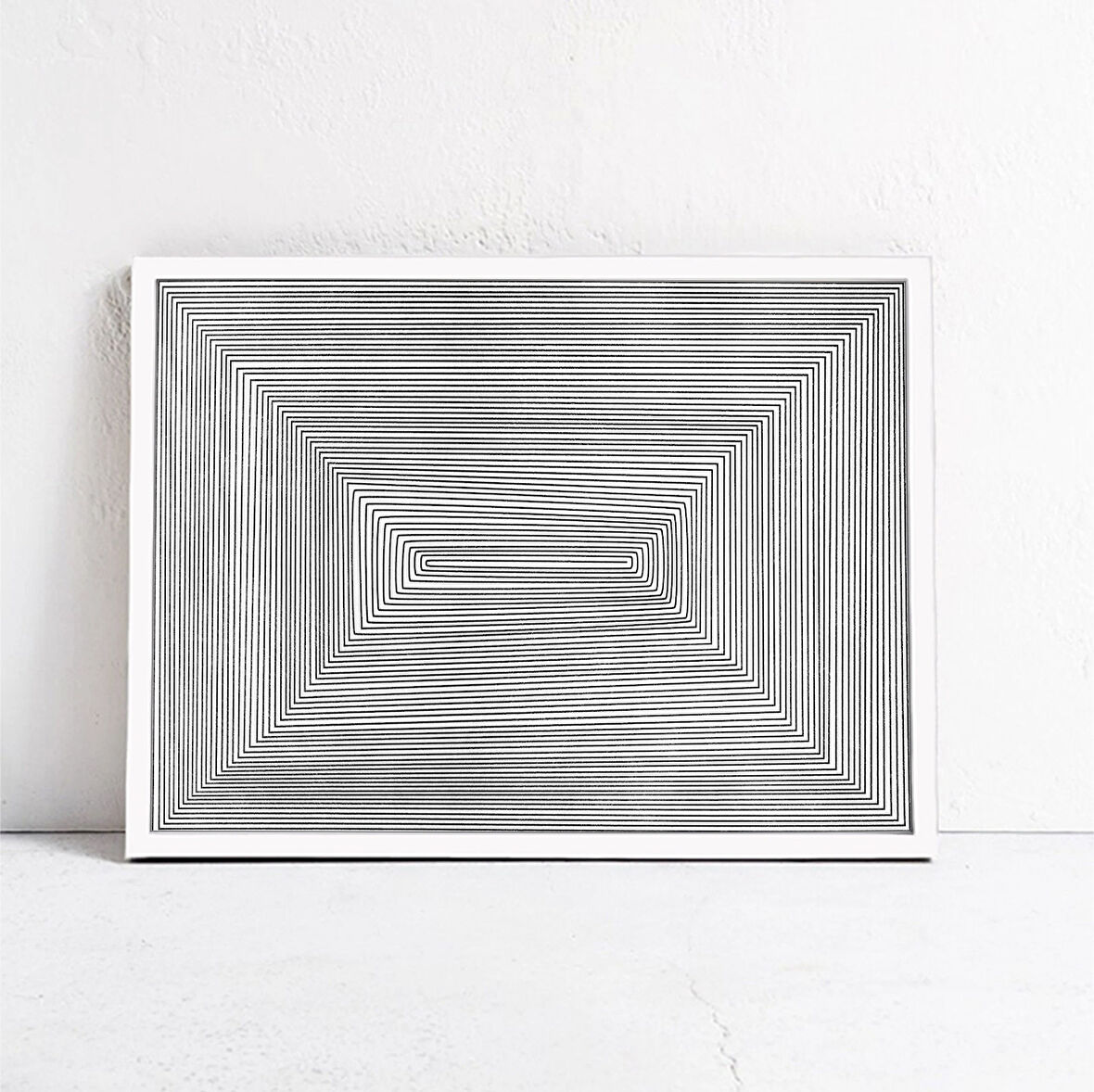 Orta yüzyıl modern sanatı. Soyut, Siyah Beyaz Sanat, Büyük, Geometrik, Yatay