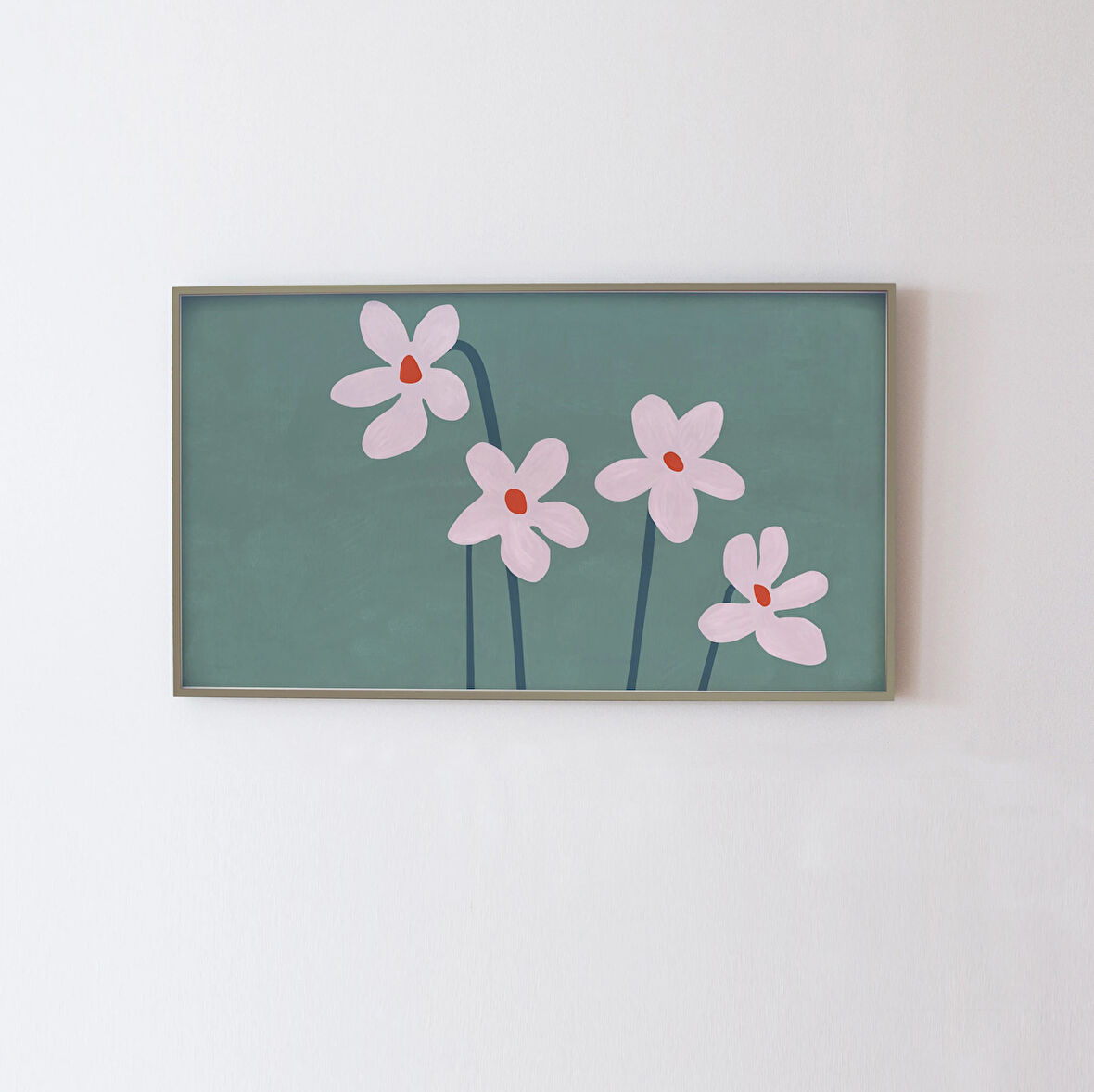 Modern Samsung Frame TV Sanatı - Samsung Frame TV için Resim Tarzı Sanat, Çiçek Sanatı 16:9 Çiçek Sanatı