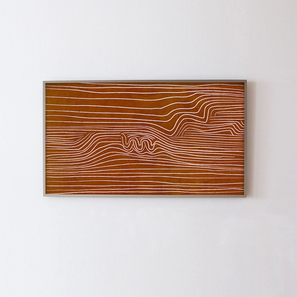 Modern Samsung Frame TV Sanatı - Soyut Çizgiler sanatı. Samsung Frame TV için, Soyut Turuncu TV sanatı 16:9 oranı