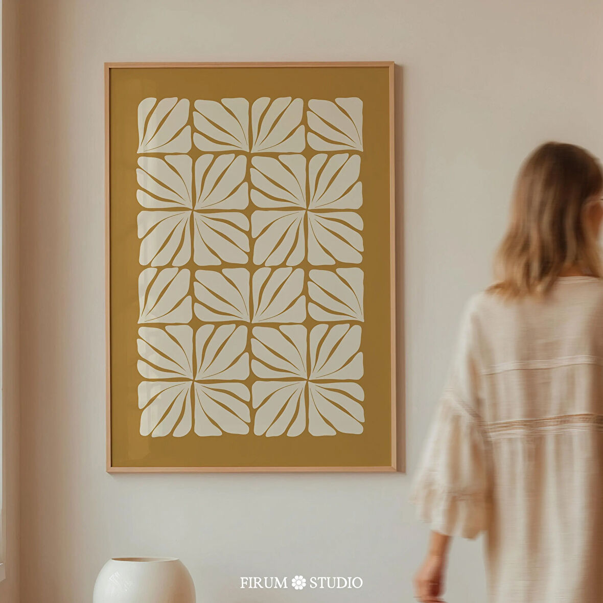 Sarı Hardal Soyut Botanik Sanatı