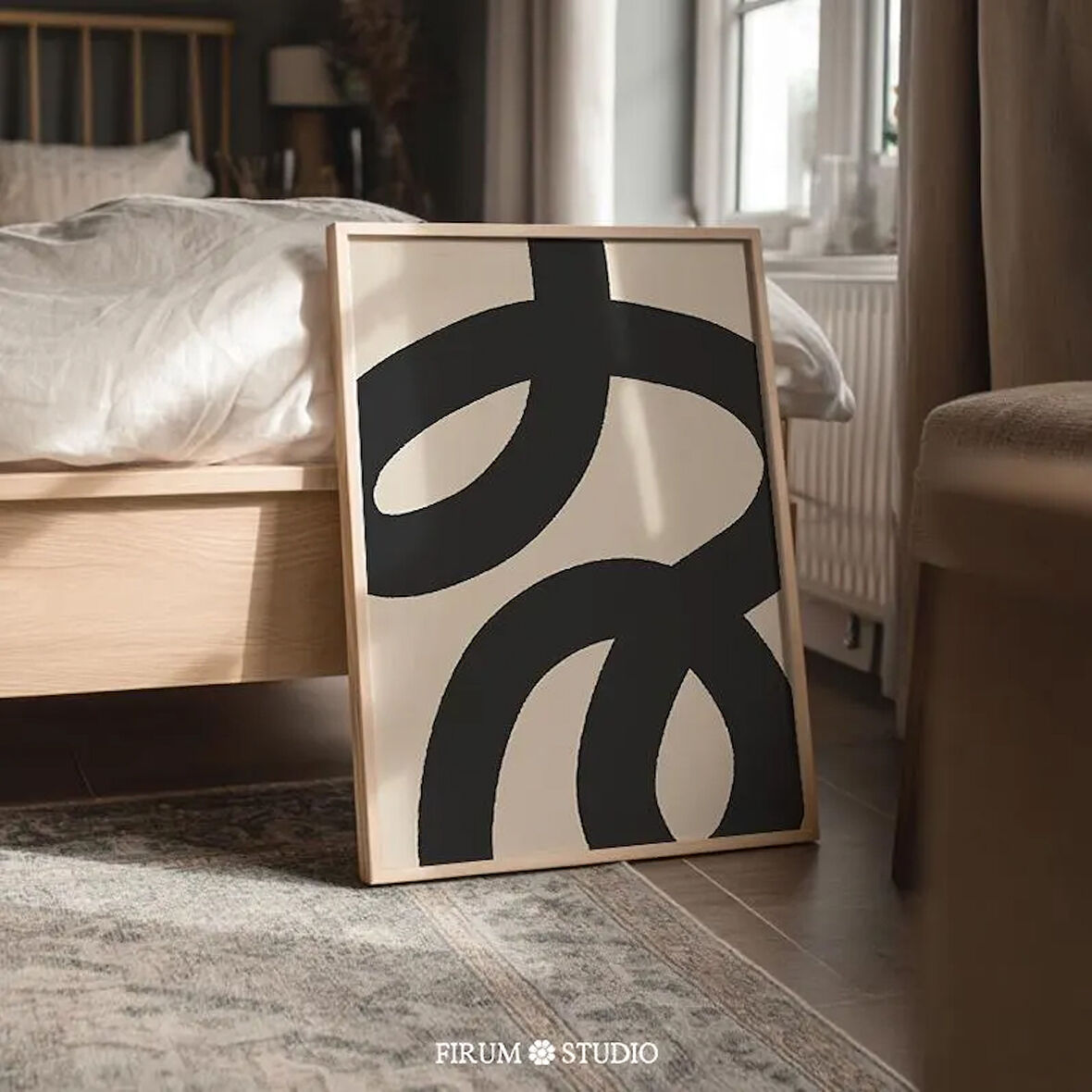 Modern Soyut Siyah Çizgi Sanatı