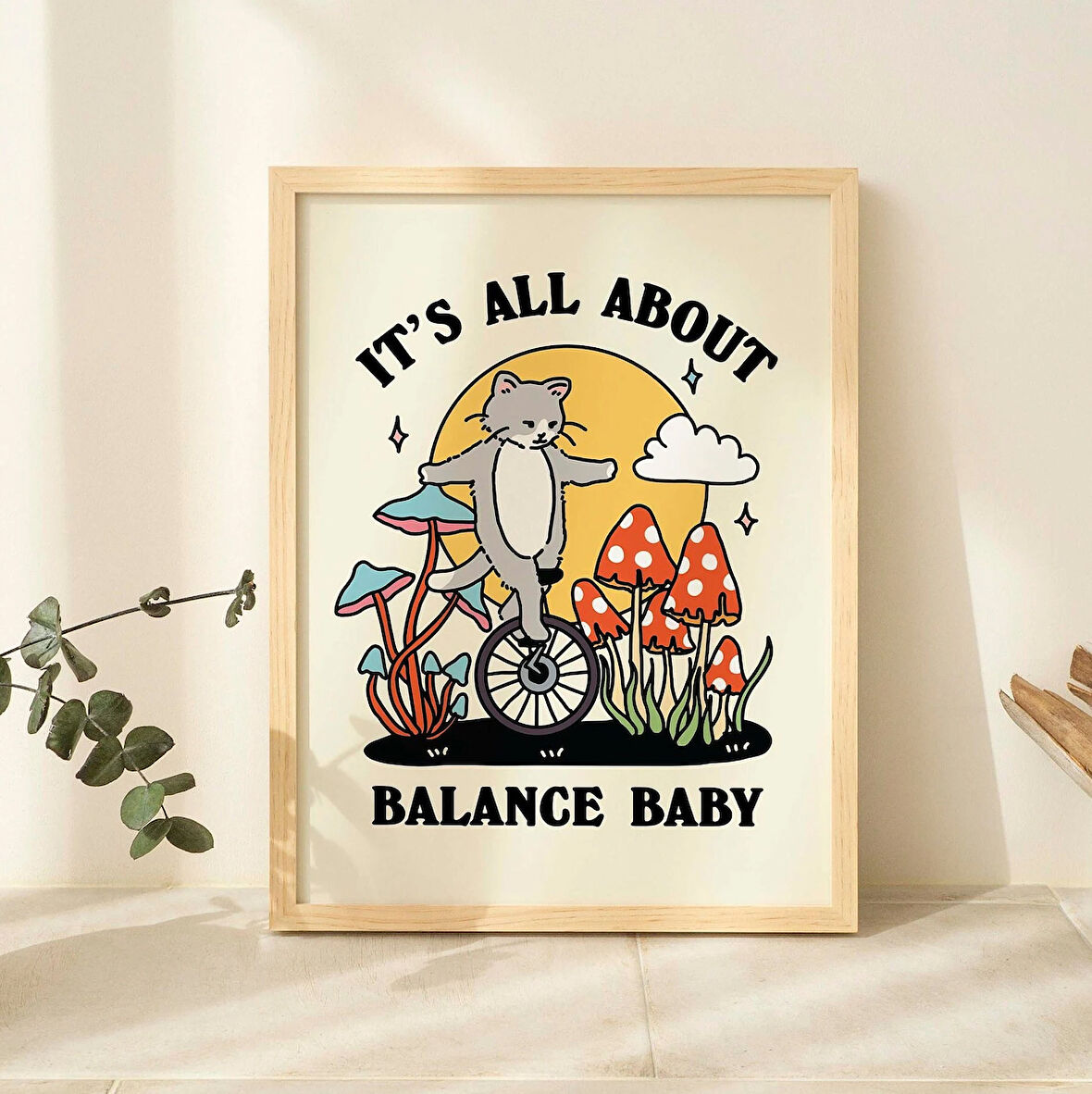 Denge Kedisi Baskısı, Denge Bebek Alıntı Posteri