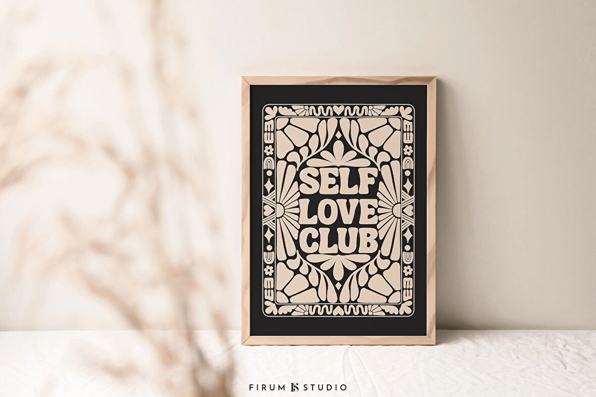 Self Love Club Karanlık Estetik Dekor |