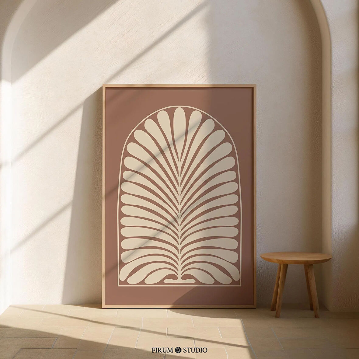 Fas Terracotta Soyut Botanik Sanatı