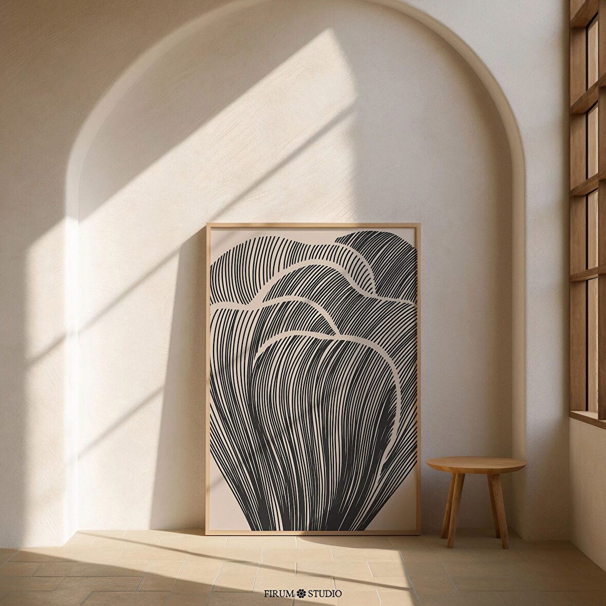 Soyut Çiçek Çizgileri Duvar Sanatı, Minimalist Botanik