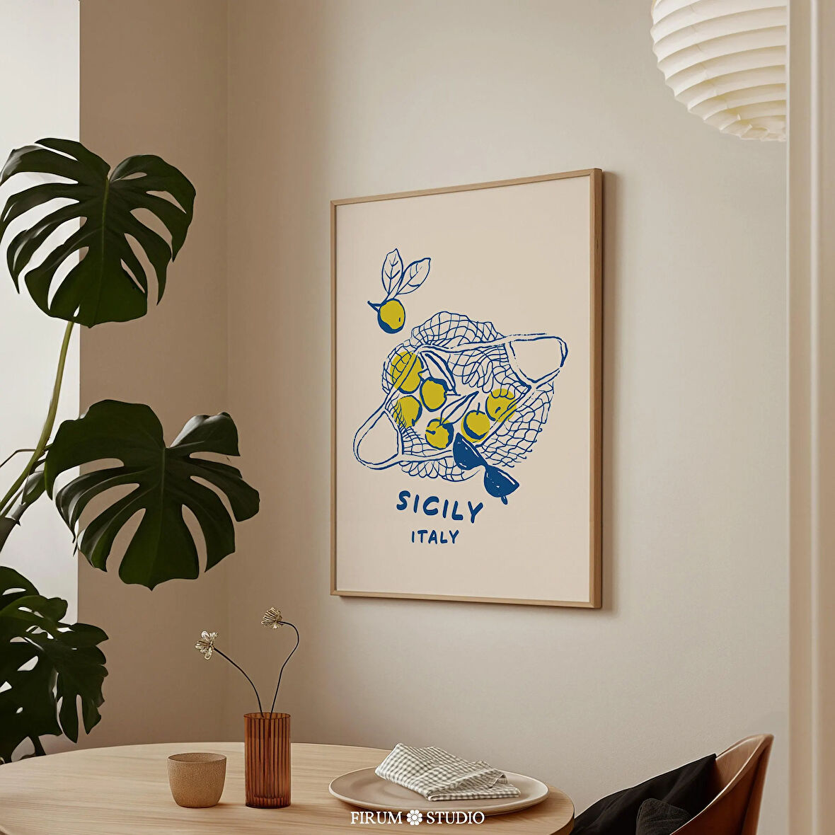 Sicilya Limonları Duvar Sanatı, Akdeniz Mutfağı Duvar Dekoru, Meyve Sanatı