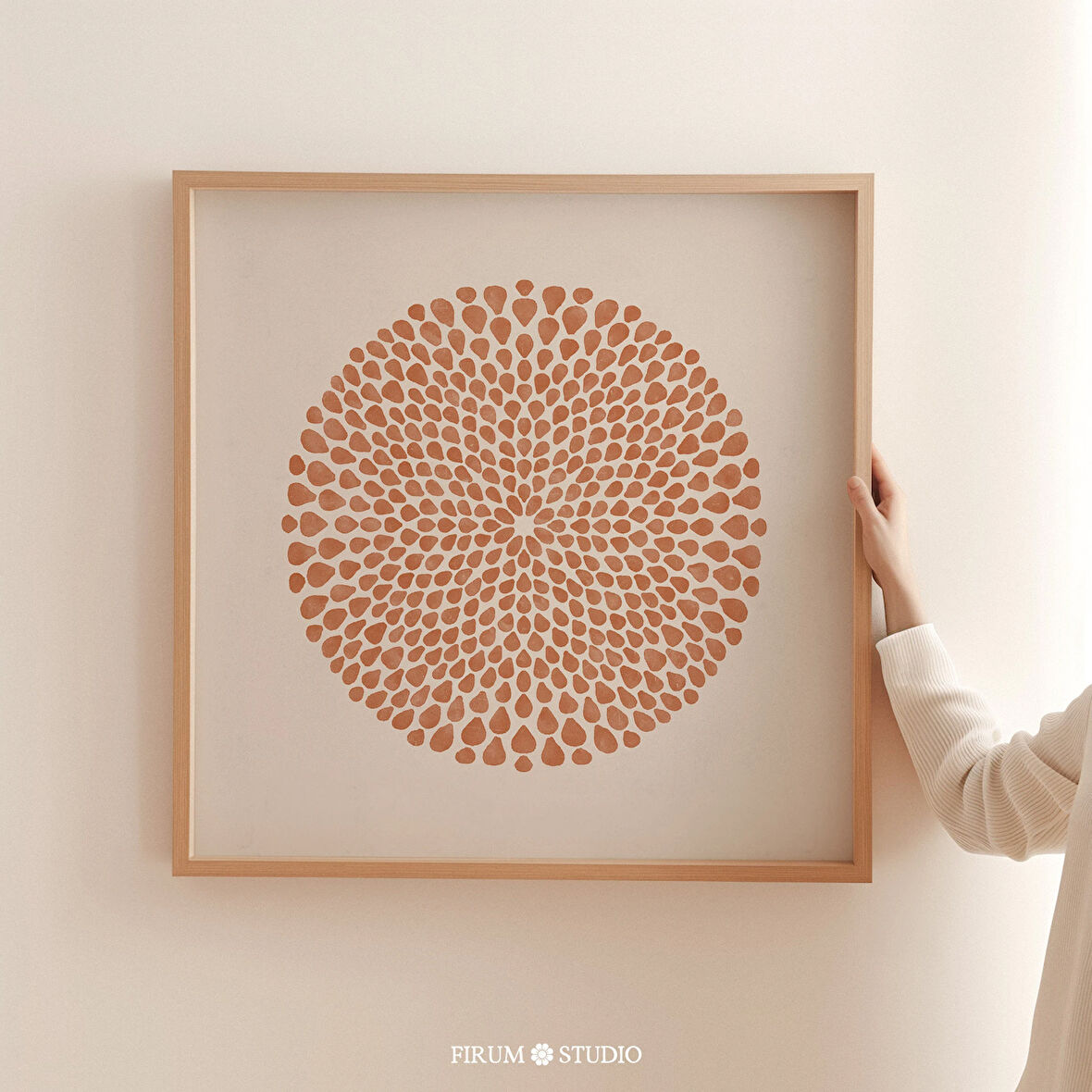 Yanık Turuncu, Kare Duvar Sanatı, Duvar Sanatı, Toprak Tonları Duvar Sanatı, Fırça Darbeleri Sanatı