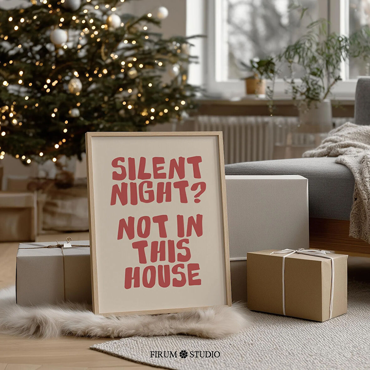 Sessiz Gece mi? Bu Evde Değil, Komik Noel Duvar Sanatı