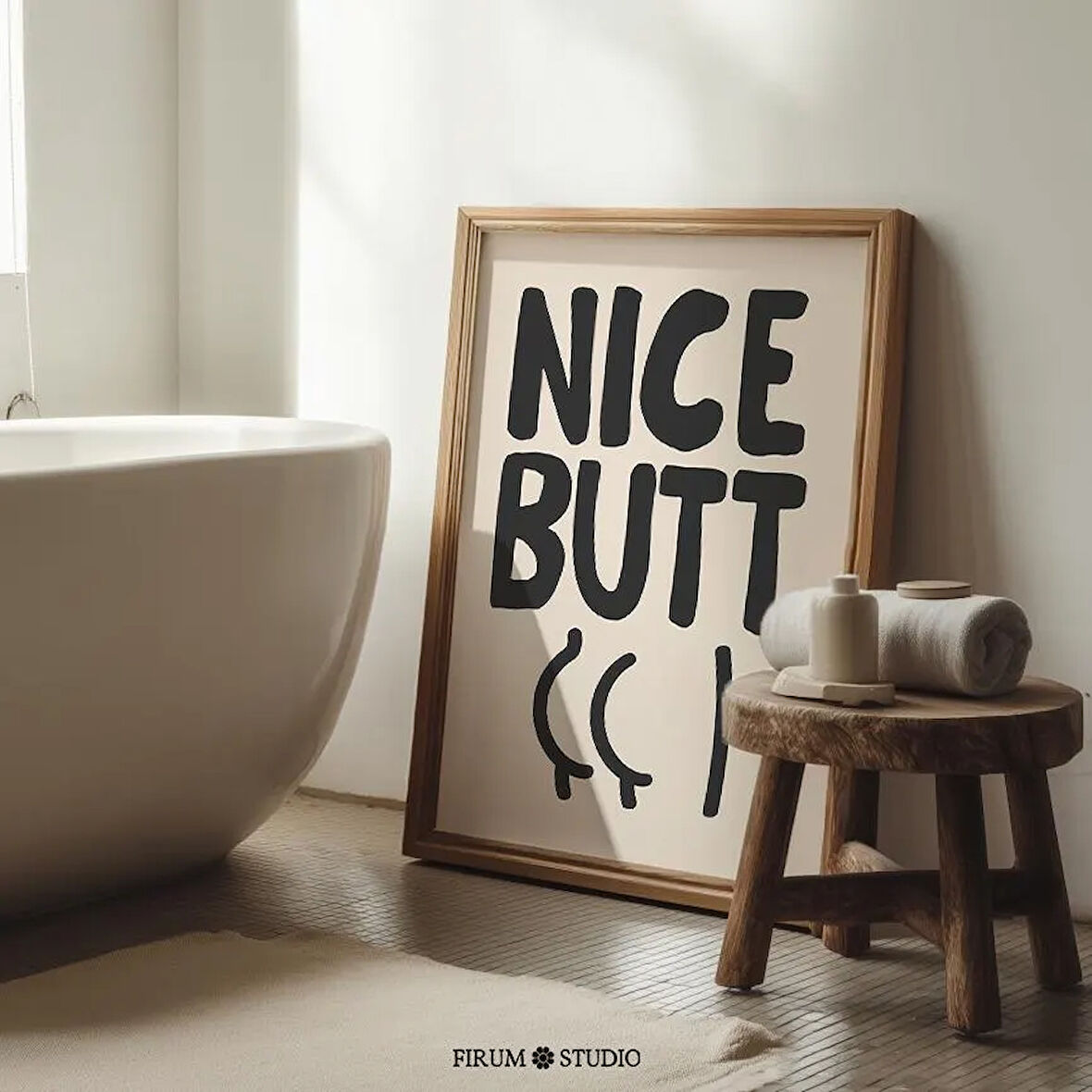 Güzel Popo Komik Banyo Duvar Sanatı