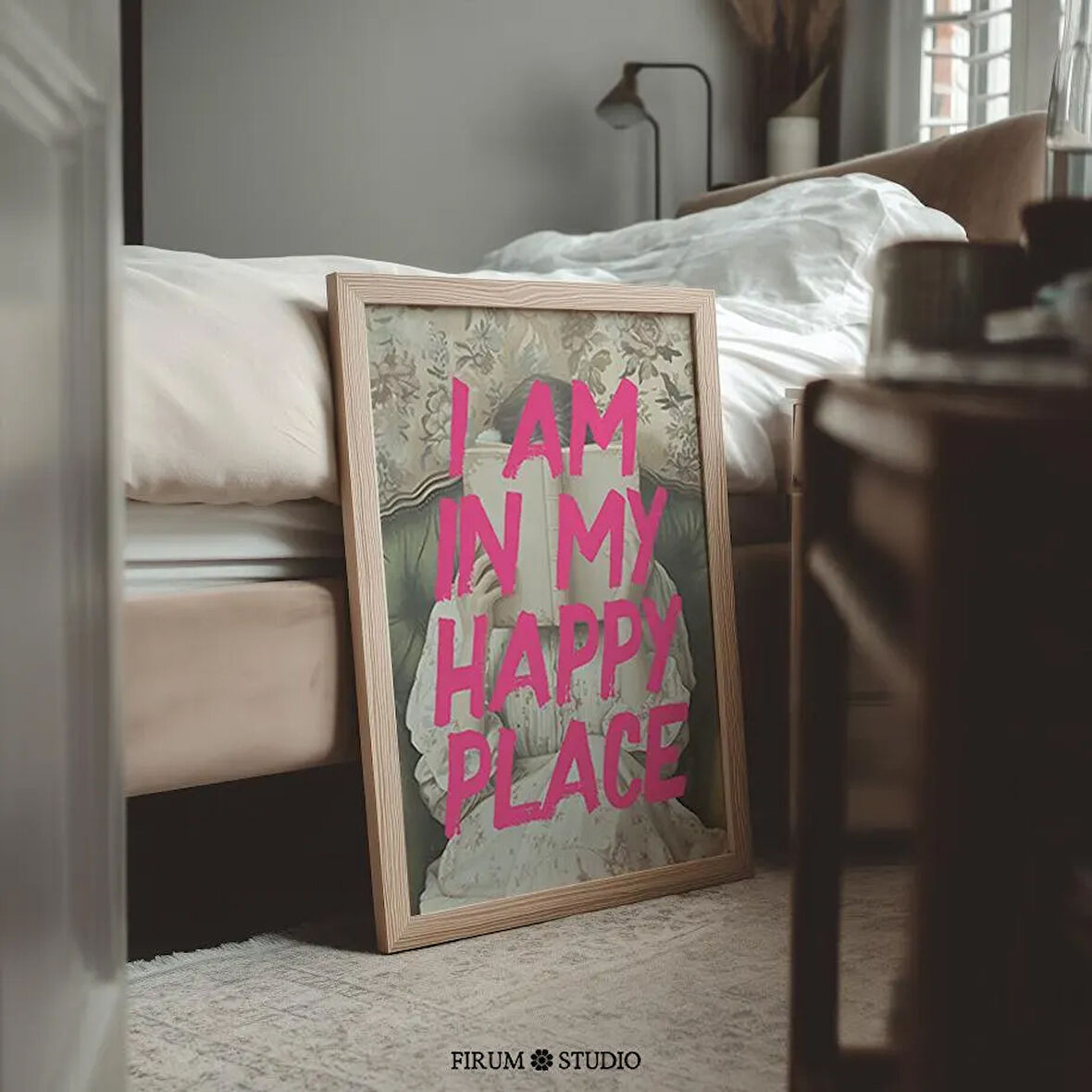 Mutlu Yerimde Tipografi Duvar Sanatı