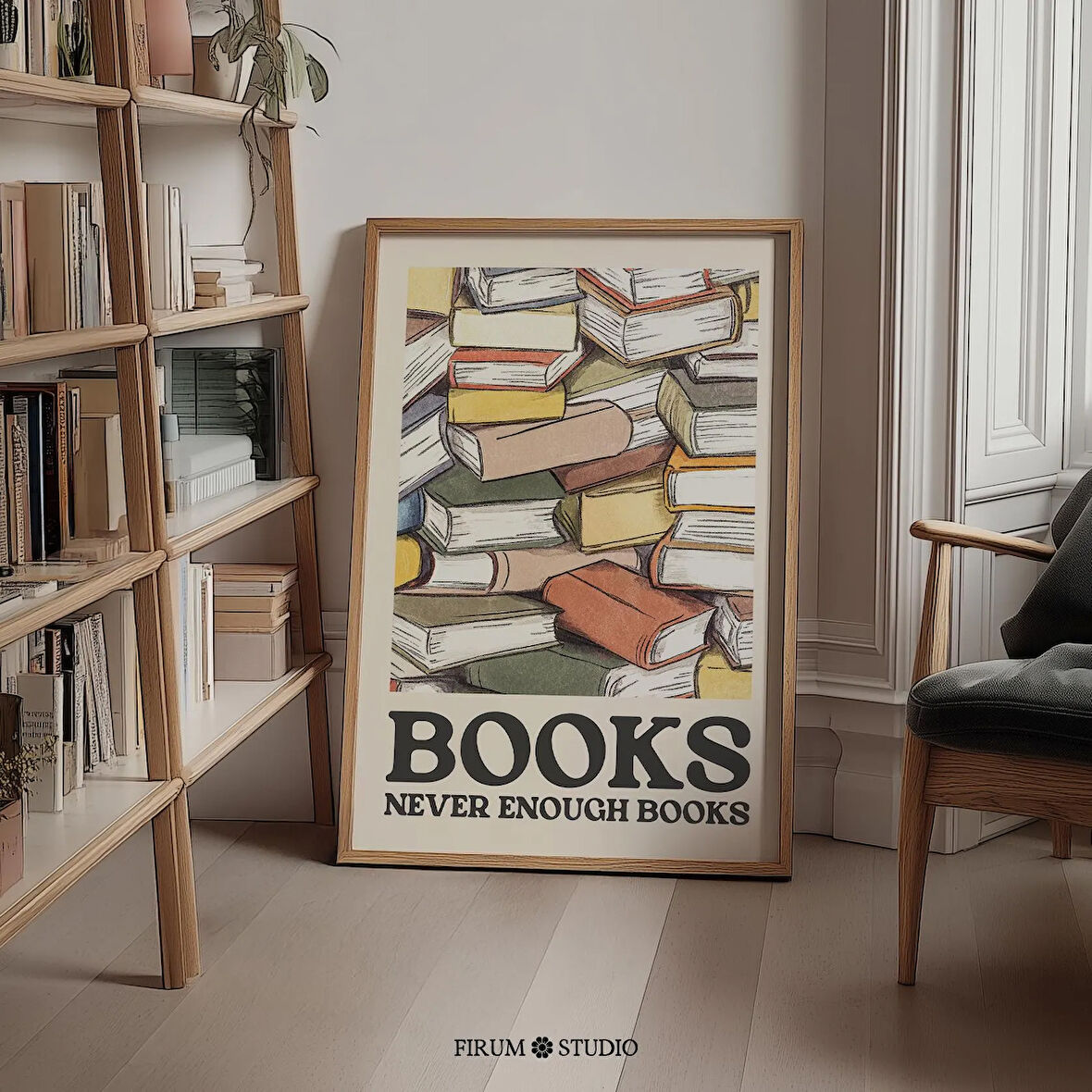 Asla Yeterli Kitap Yok Duvar Sanatı, Kitap Sever Poster