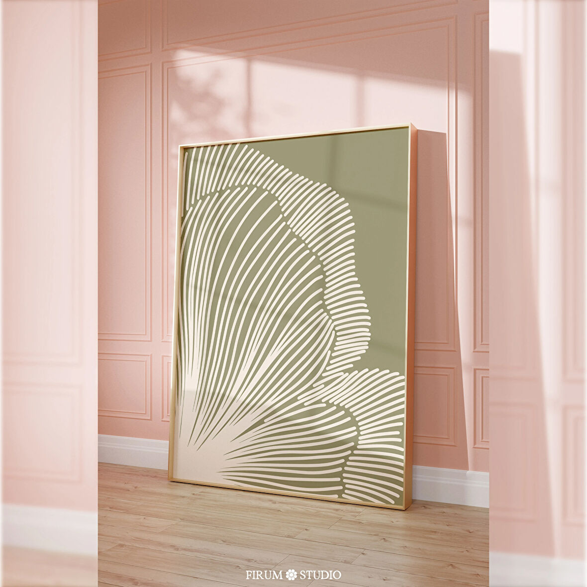 Minimal Çizgiler Adaçayı Yeşili Sanat