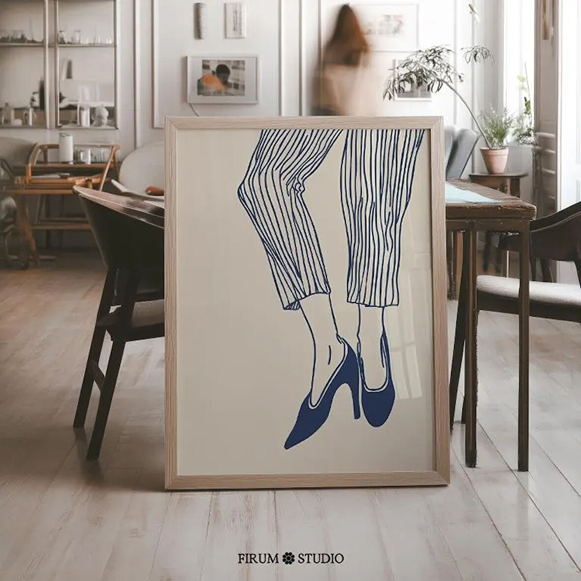 Çağdaş Modern Moda İllüstrasyonu Duvar Sanatı