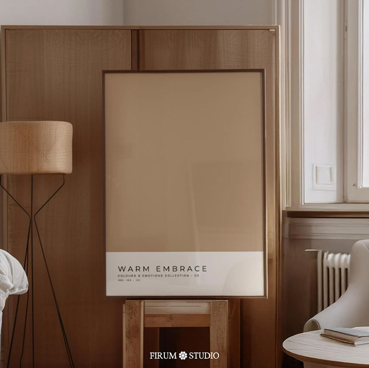 Sıcak Estetik Gri-Beyaz Renk Blok Duvar Sanatı, Toprak Duvar Dekoru, Nötr Duvar Sanatı