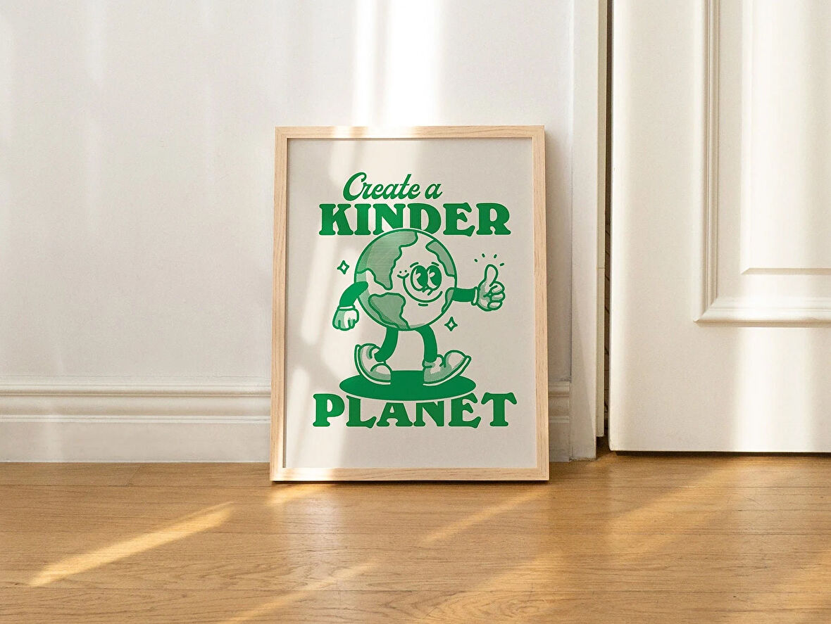 Retro Alıntı Sanat Baskısı, Dünya Gezegeni İllüstrasyonu, Trend 70'ler Poster Baskısı, A3 A4 A2 Duvar Dekoru