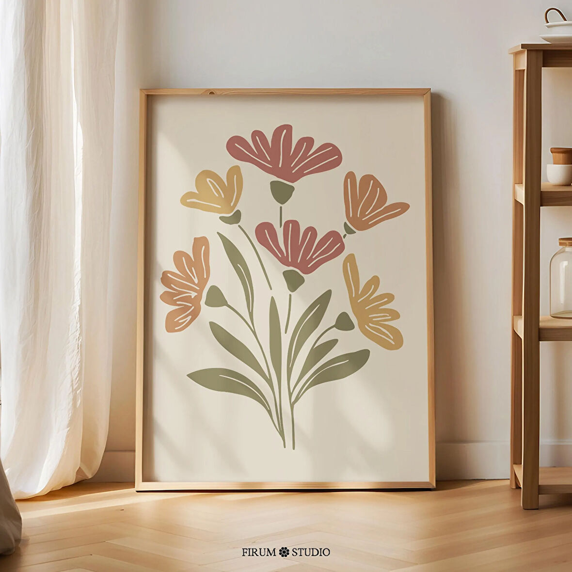 Boho Soyut Çiçek Sanatı