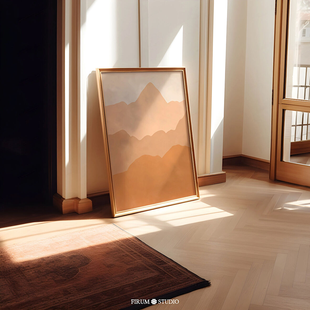 Minimal Dağ Sanatı, Yanık Turuncu Boho Dekor