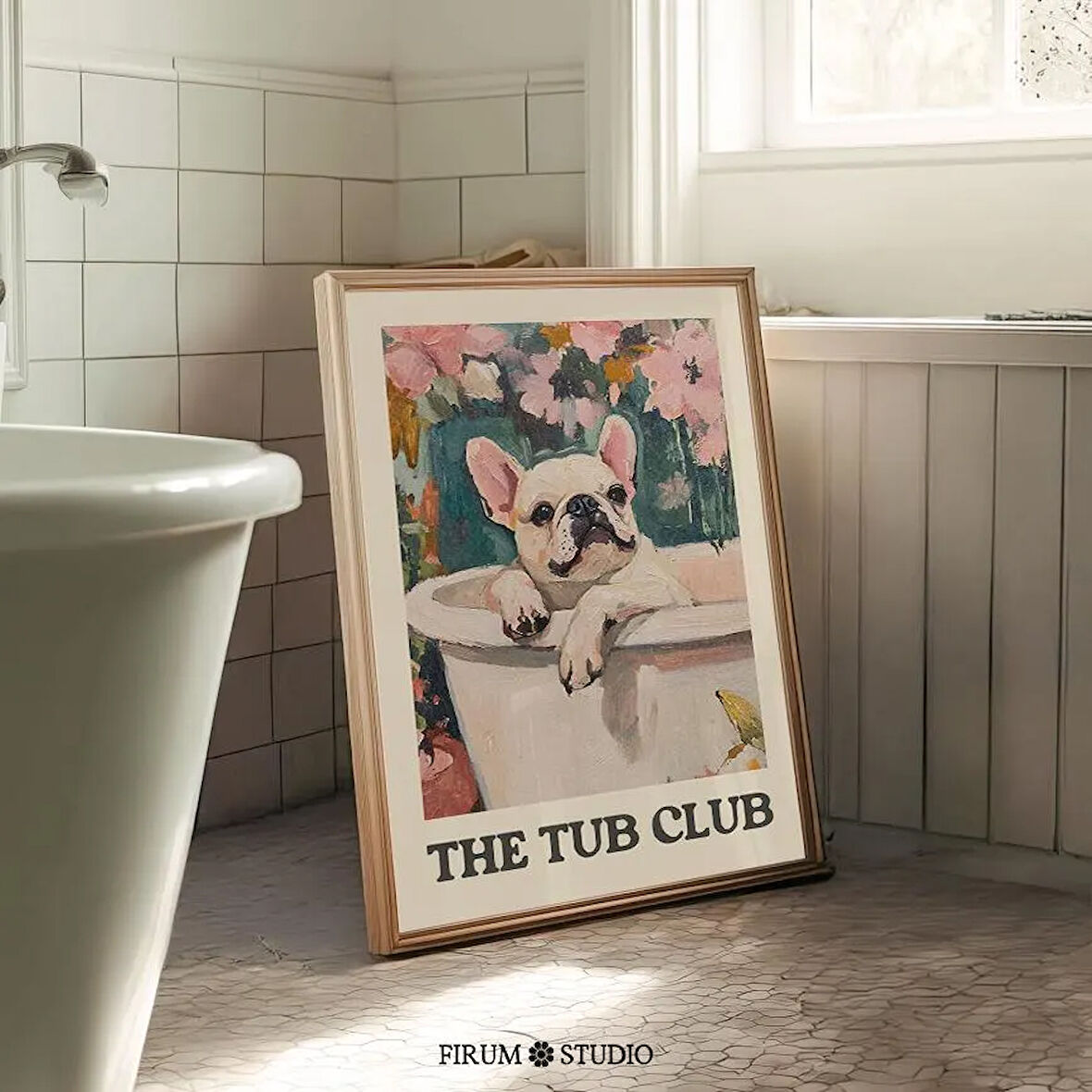 Küvette Fransız Bulldog Sanatı