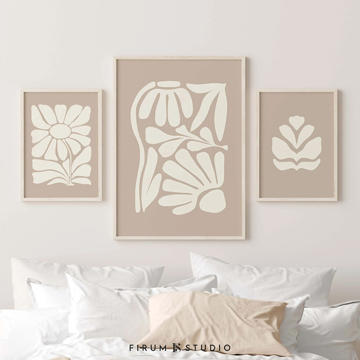 Nötr Renkler Seti, Japandi Duvar Dekoru, 3'lü Duvar Sanatı Seti, Hafif Estetik Sanat