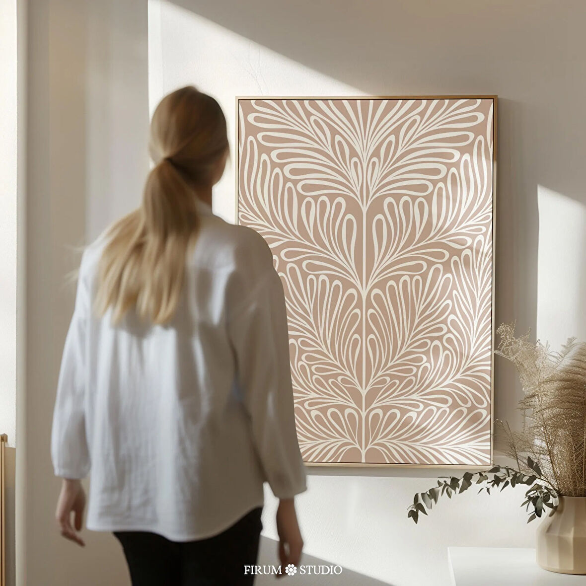 Nötr Boho Soyut Sanat, Orta Yüzyıl Modern Dekor