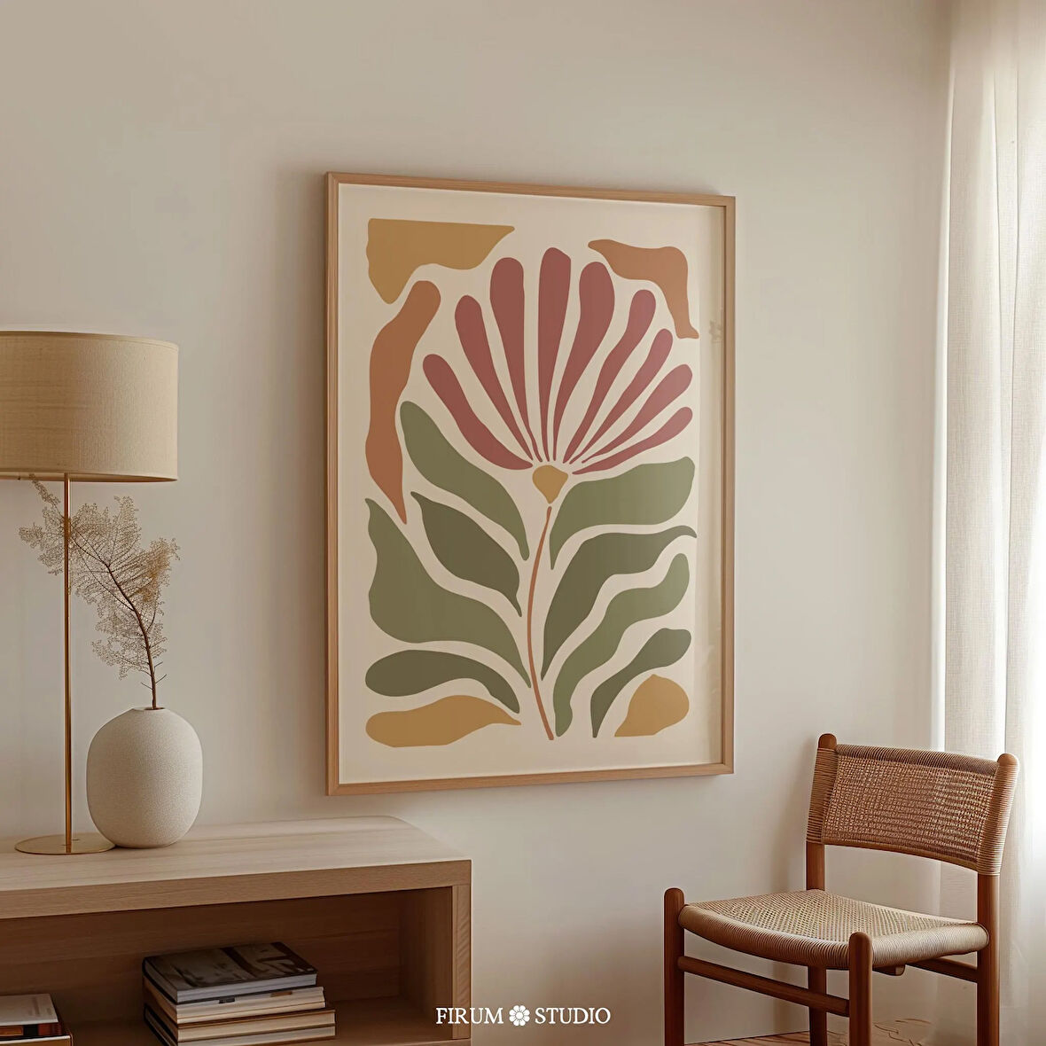 Modern Boho Soyut Çiçek Sanatı