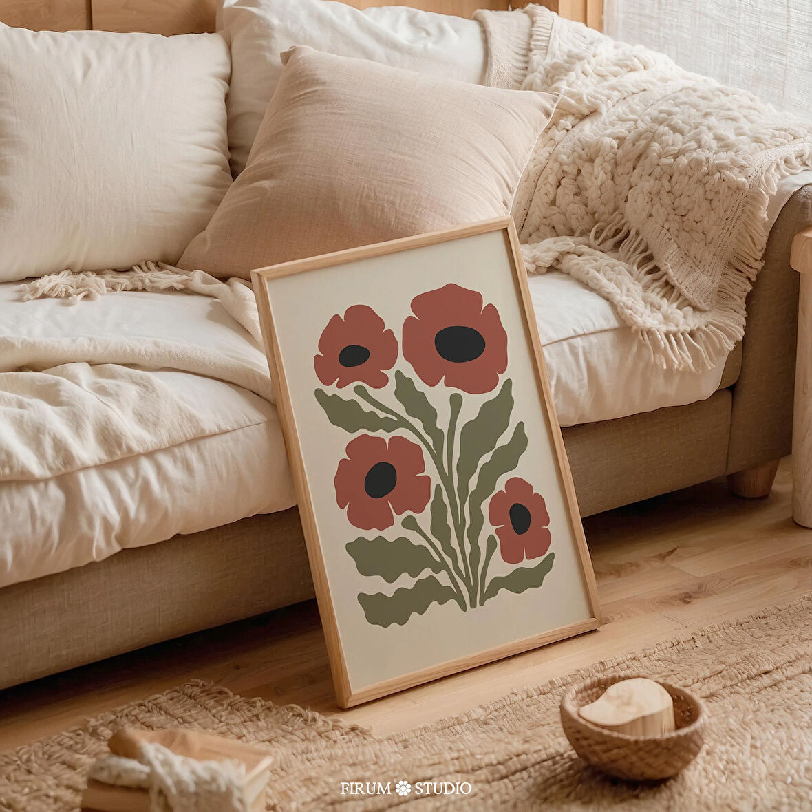 Boho Gelincik Duvar Sanatı