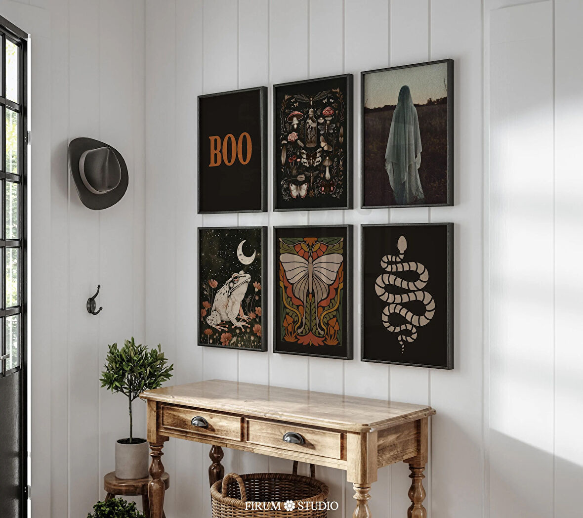 6'lı Kasvetli Cadılar Bayramı Seti Sanat, Karanlık Estetik Duvar Dekoru